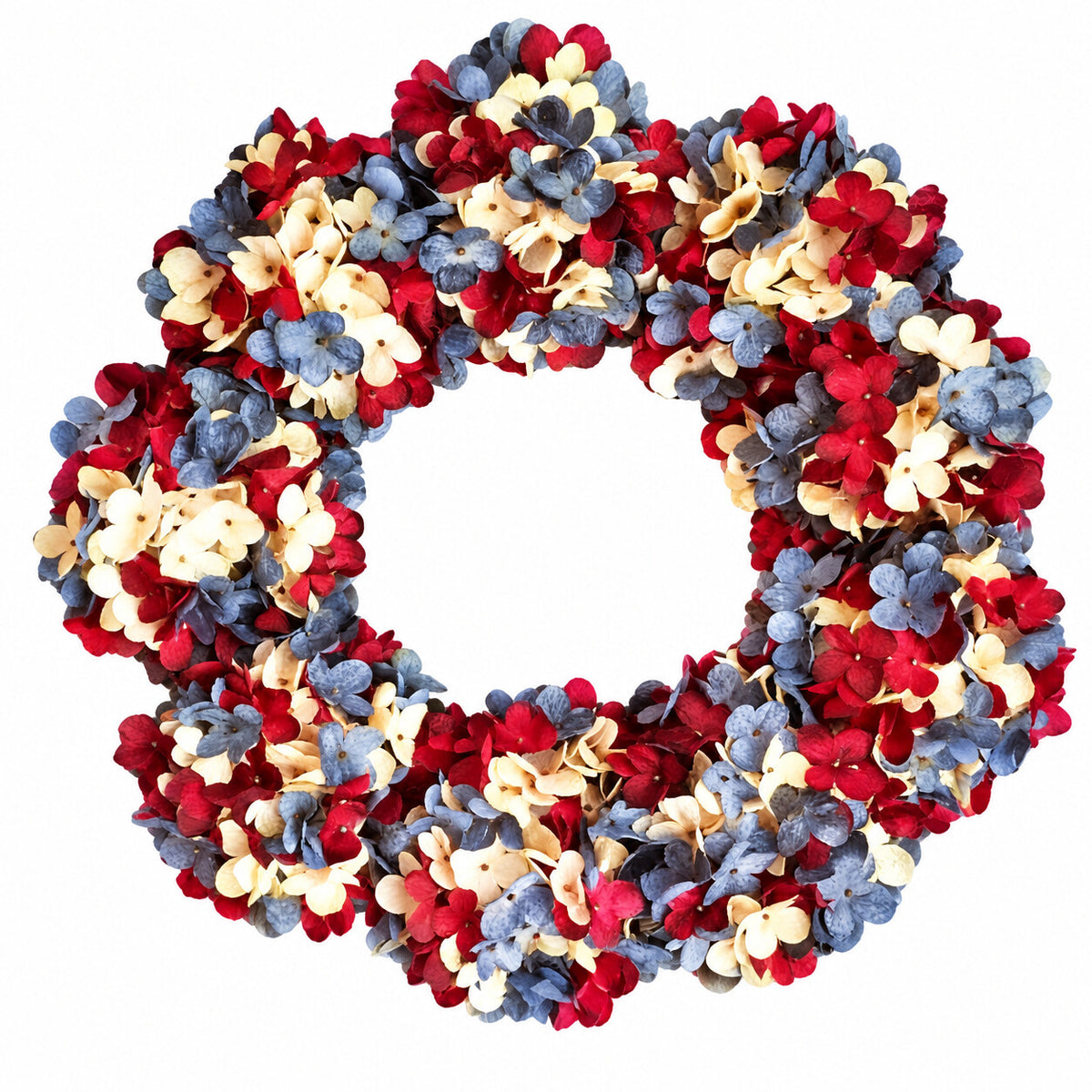 Patriotic Red, White & Blue Hydrangea Wreath Collection