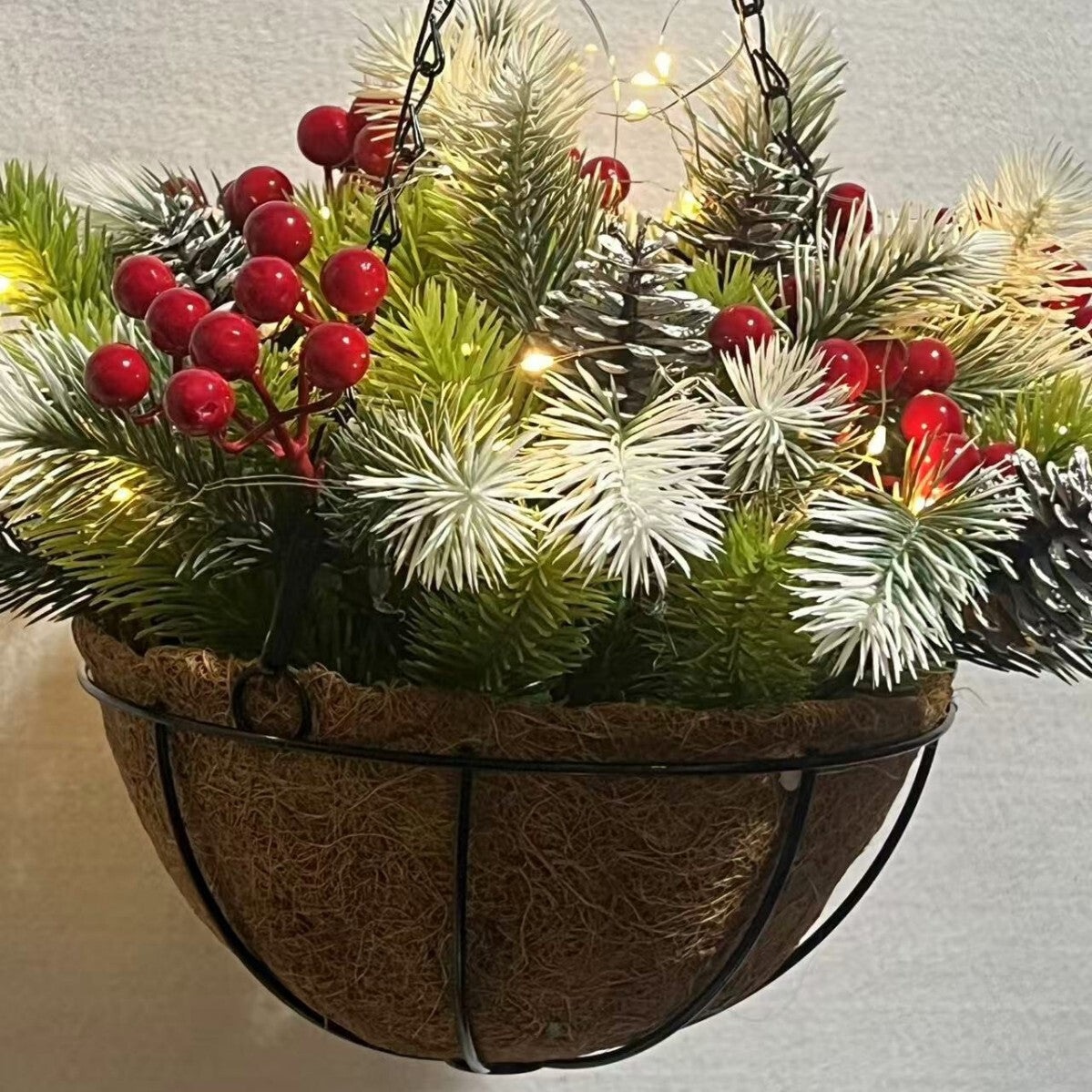 Lighted Christmas Hanging Basket Collection