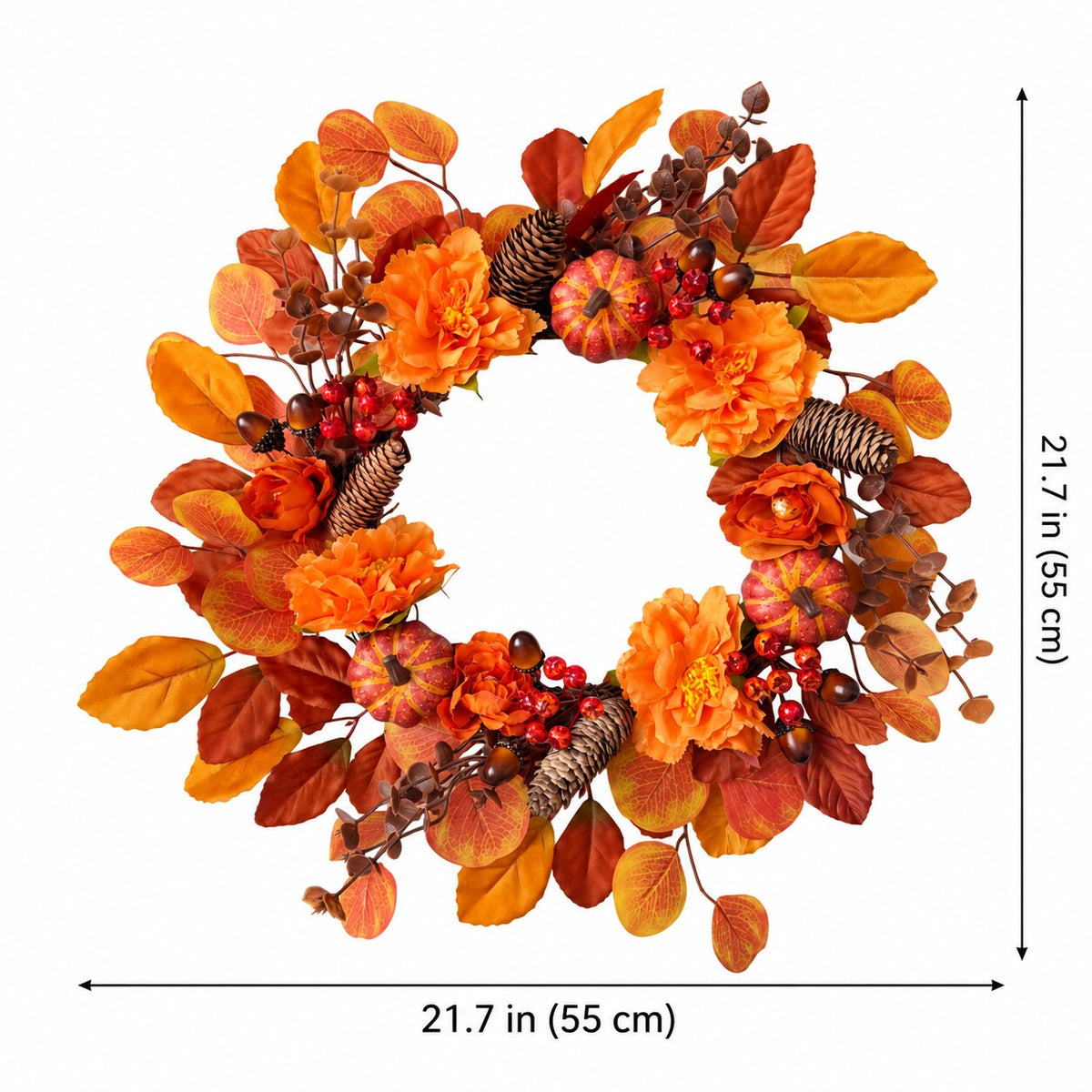Pumpkin, Berry & Maple Leaf Harvest Wreath