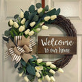 White Tulip & Eucalyptus Welcome Wreath