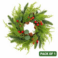 Norfolk Pine, Berry & Pinecone Christmas Candle Ring Collection