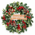 Red Berry, Pinecone & Wood Sign Christmas Wreath Collection