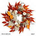 White Pumpkin, Berry & Maple Leaf Autumn Wreath