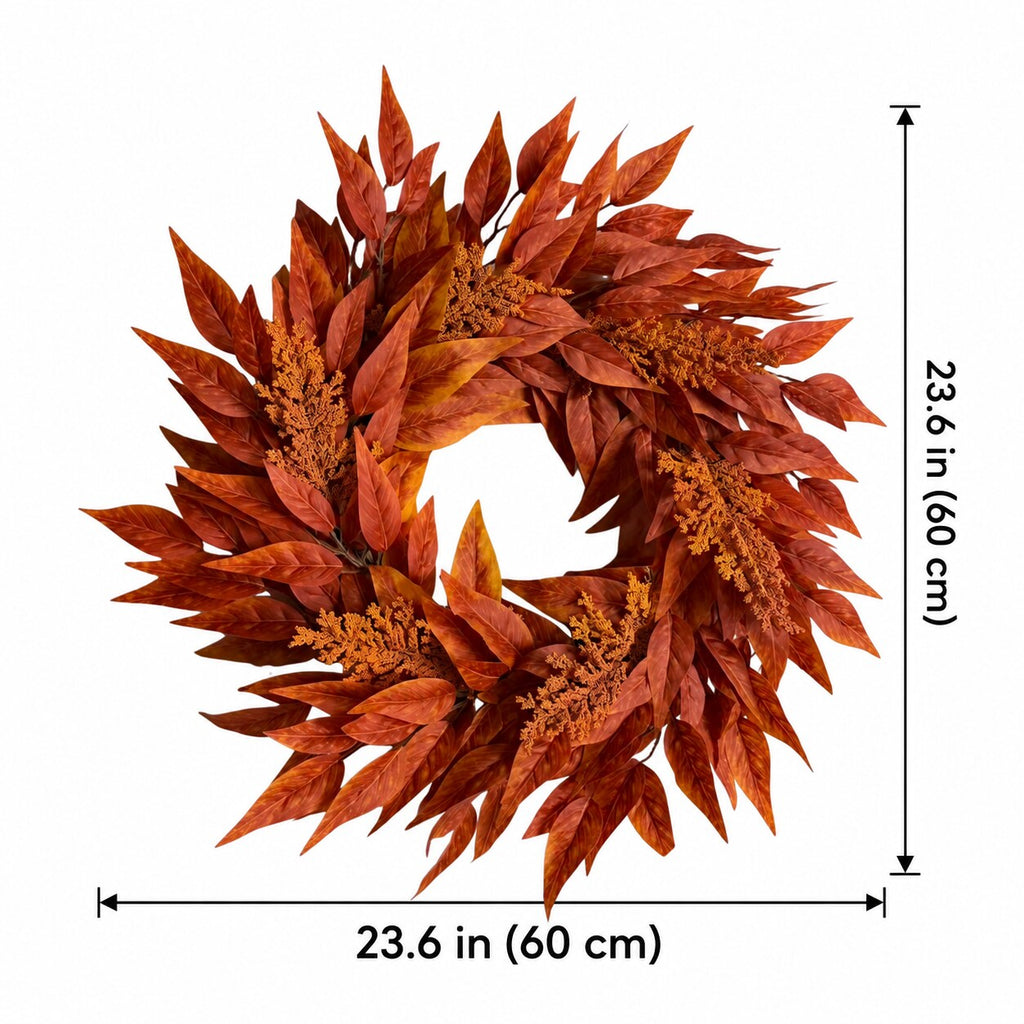 Rust Maple Leaf Autumn Wreath