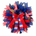 Patriotic Red, White & Blue Ribbon Bow Wreath