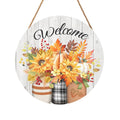 Autumn Round Wood Door Sign Collection