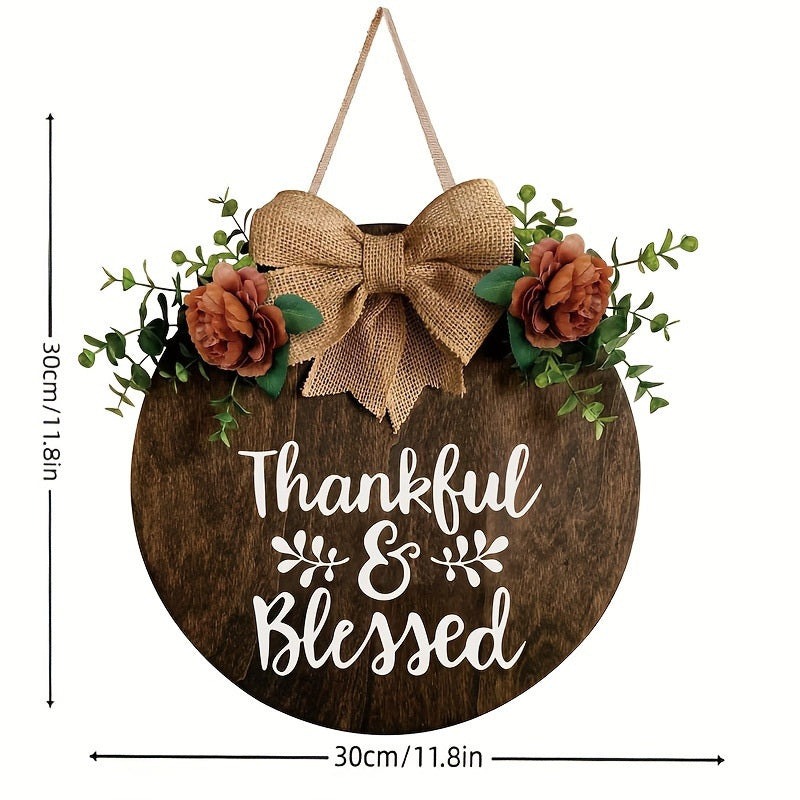 Rustic Floral Wood Door Sign Collection
