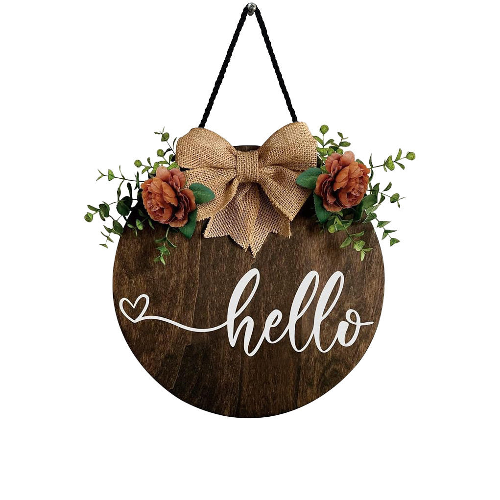 Rustic Floral Wood Door Sign Collection
