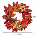 Red Maple Leaf & Pinecone Autumn Wreath
