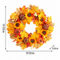 Fall Sunflower, Pumpkin & Maple Leaf Wreath