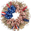 Patriotic Red, White & Blue Ribbon Wreath