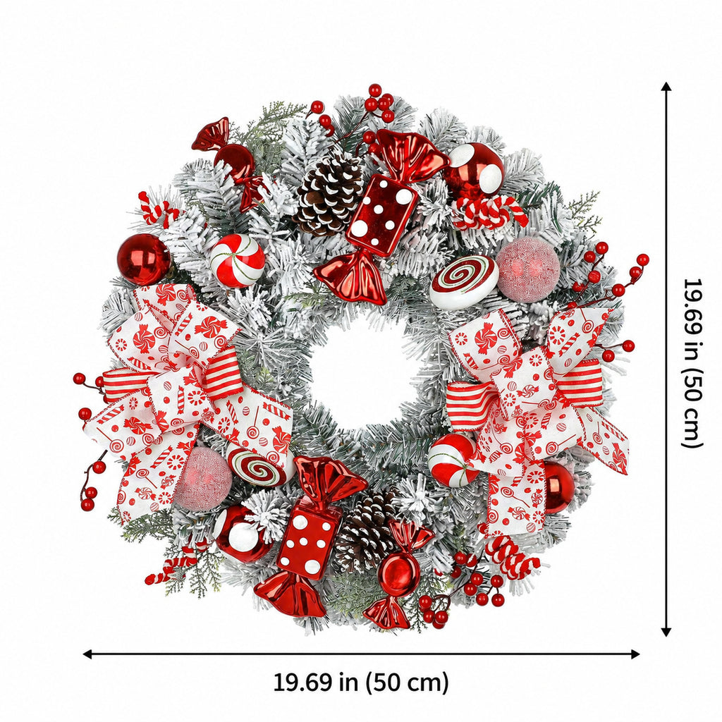 Frosted Christmas Candy Wreath