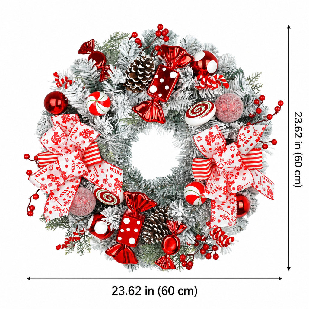 Frosted Christmas Candy Wreath