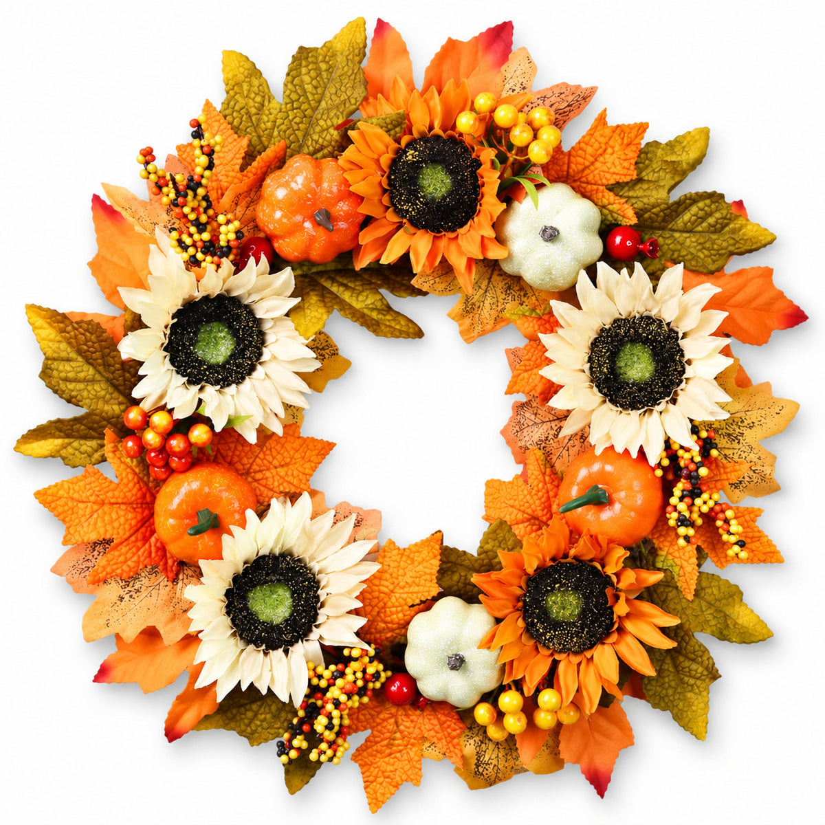 Harvest Sunflower & Pumpkin Wreath
