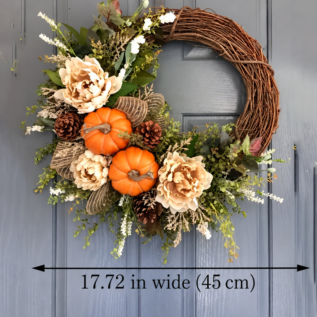 Rustic Pumpkin Grapevine Harvest Wreath