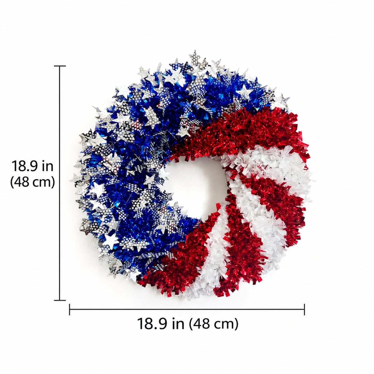 Patriotic Flag Tinsel Wreath