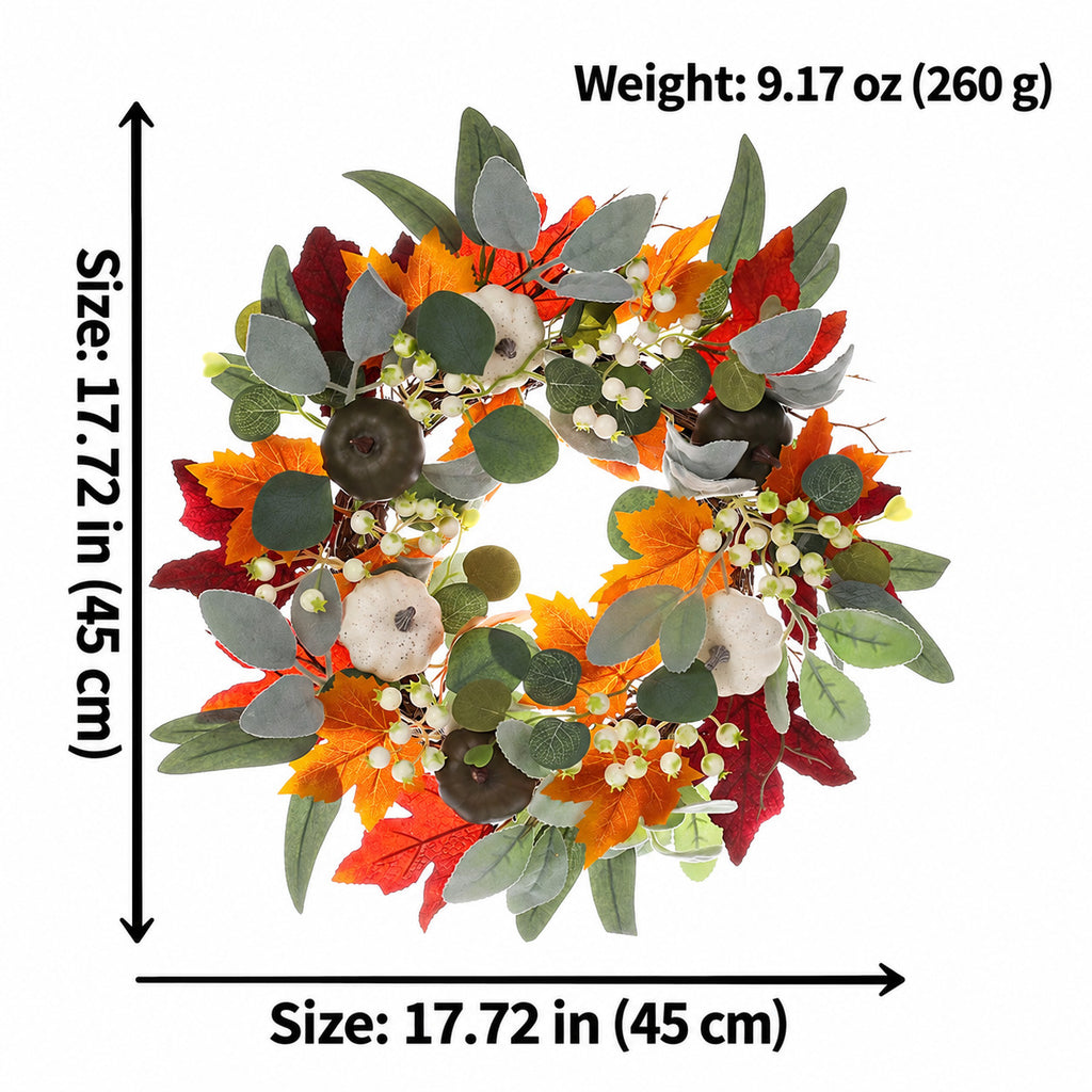 White Pumpkin & Eucalyptus Fall Wreath