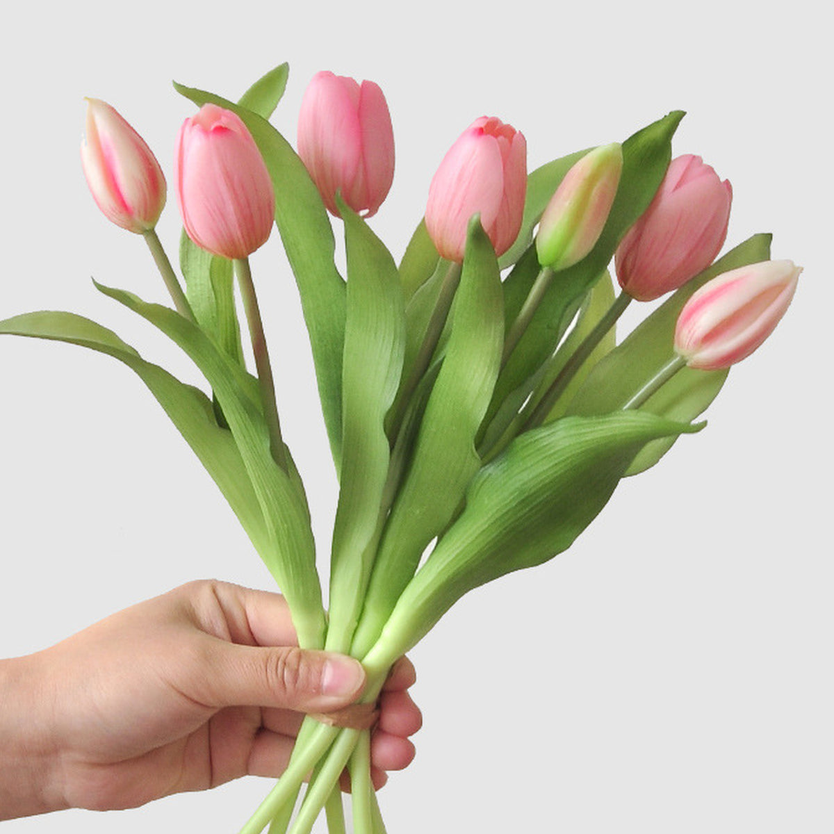 EVERIVELLE Seven-Head Soft-Touch Artificial Tulip Bouquet