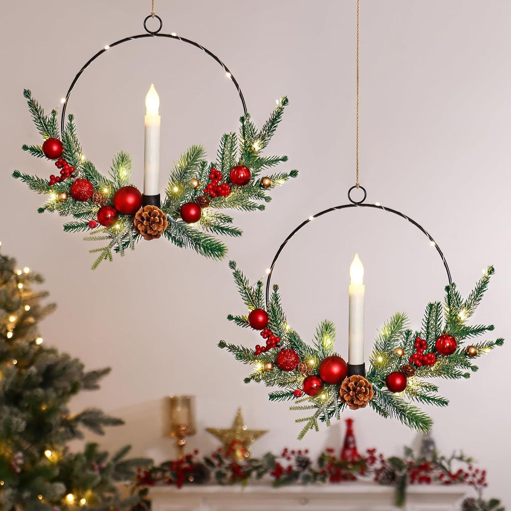 Christmas Candle Hoop Wreath Collection