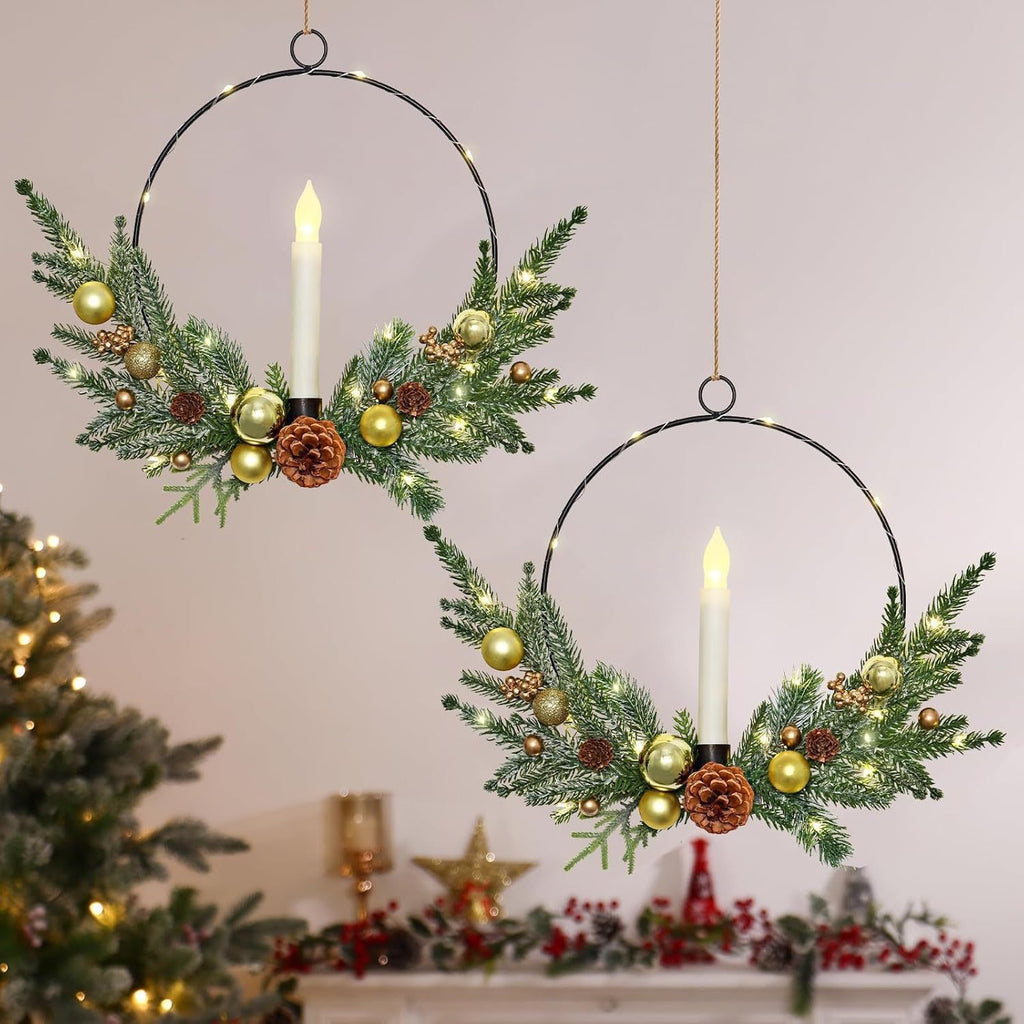 Christmas Candle Hoop Wreath Collection