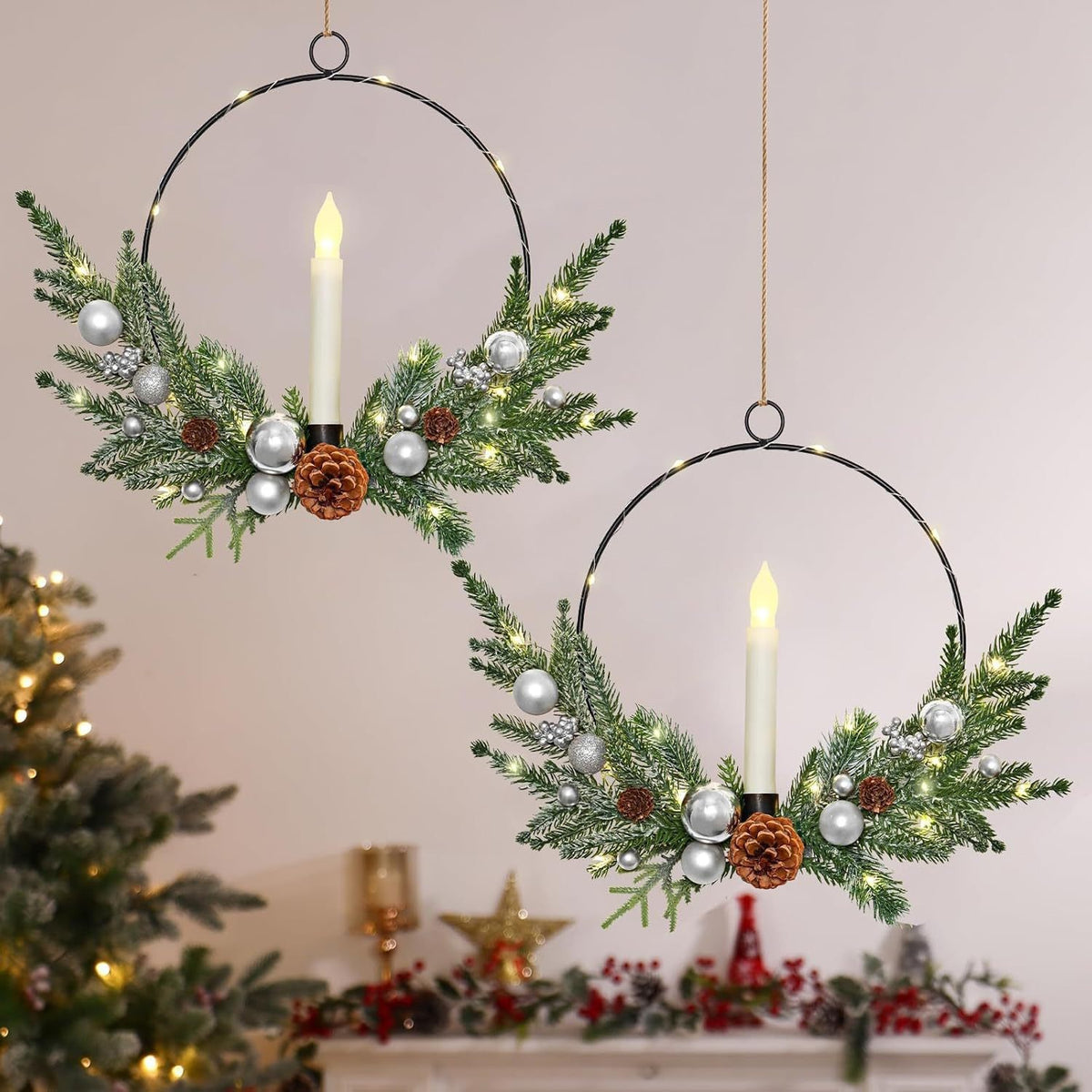 Christmas Candle Hoop Wreath Collection