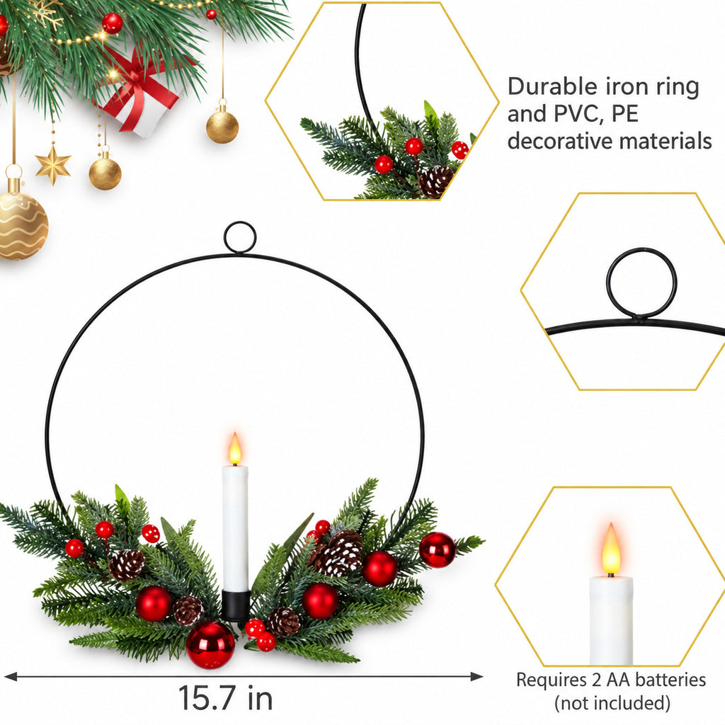 Christmas Candle Hoop Wreath Collection