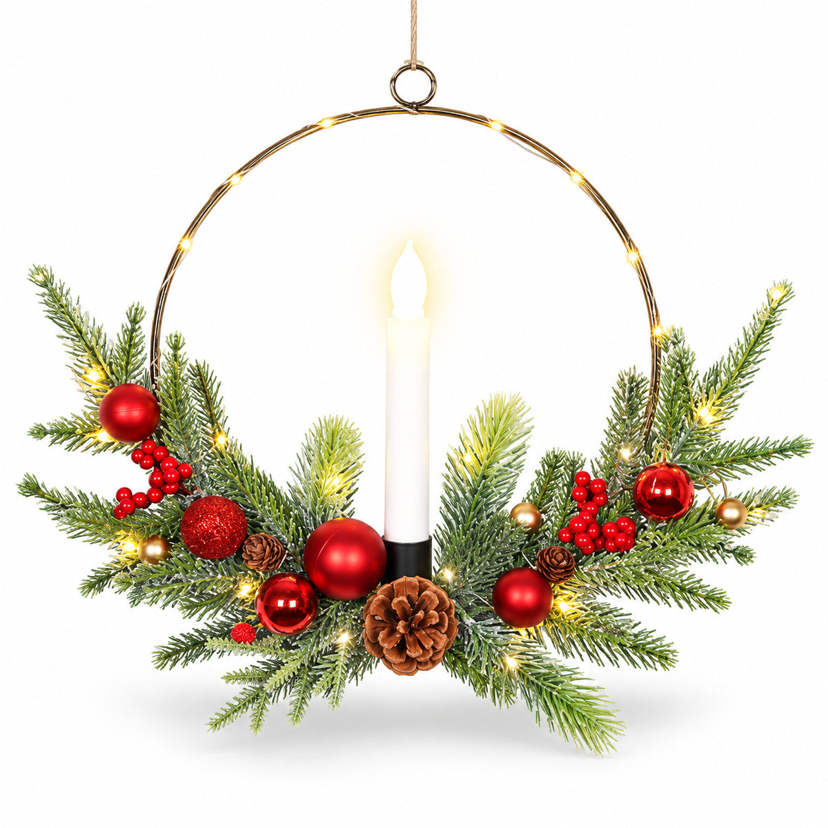 Christmas Candle Hoop Wreath Collection