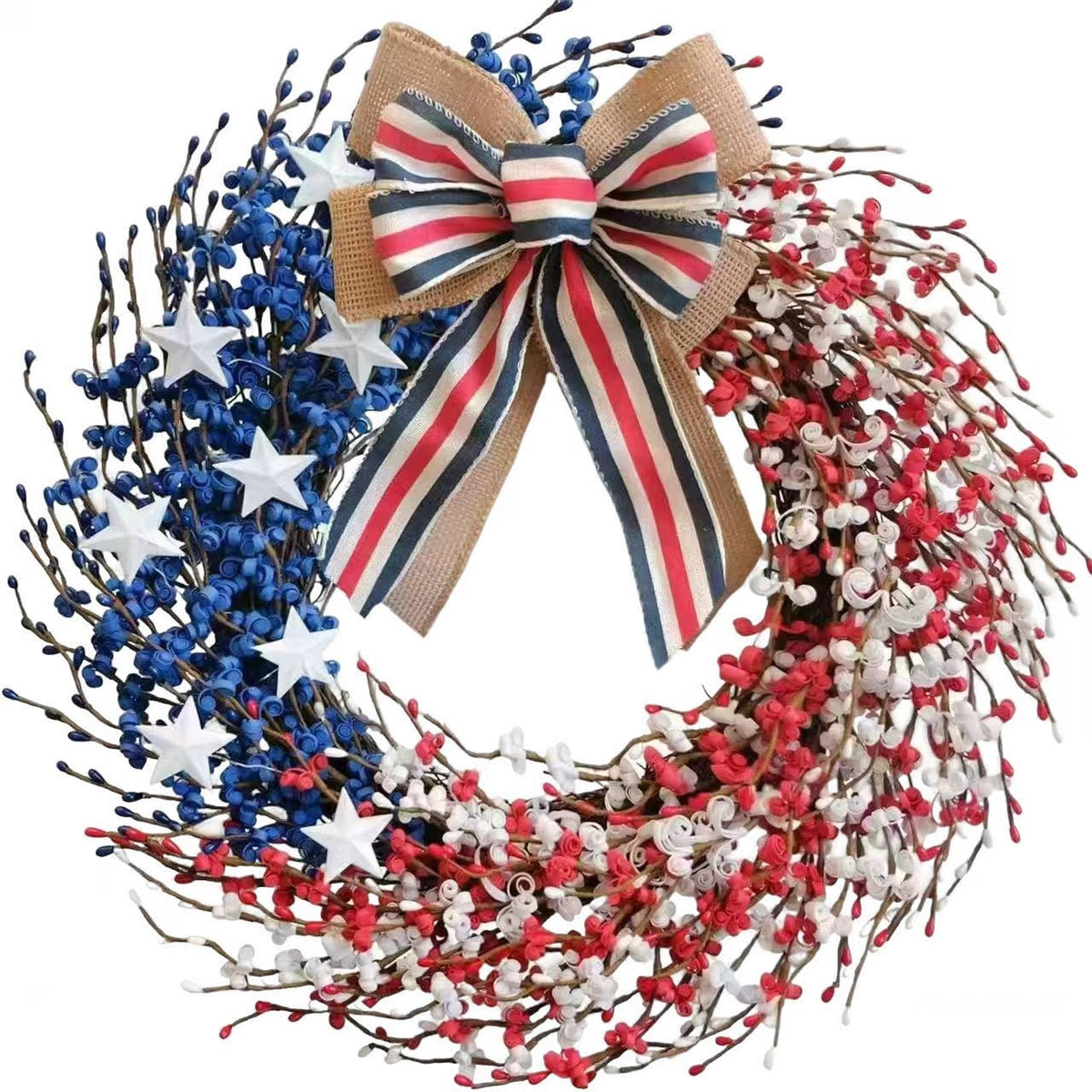 Patriotic Red, White & Blue Berry Wreath