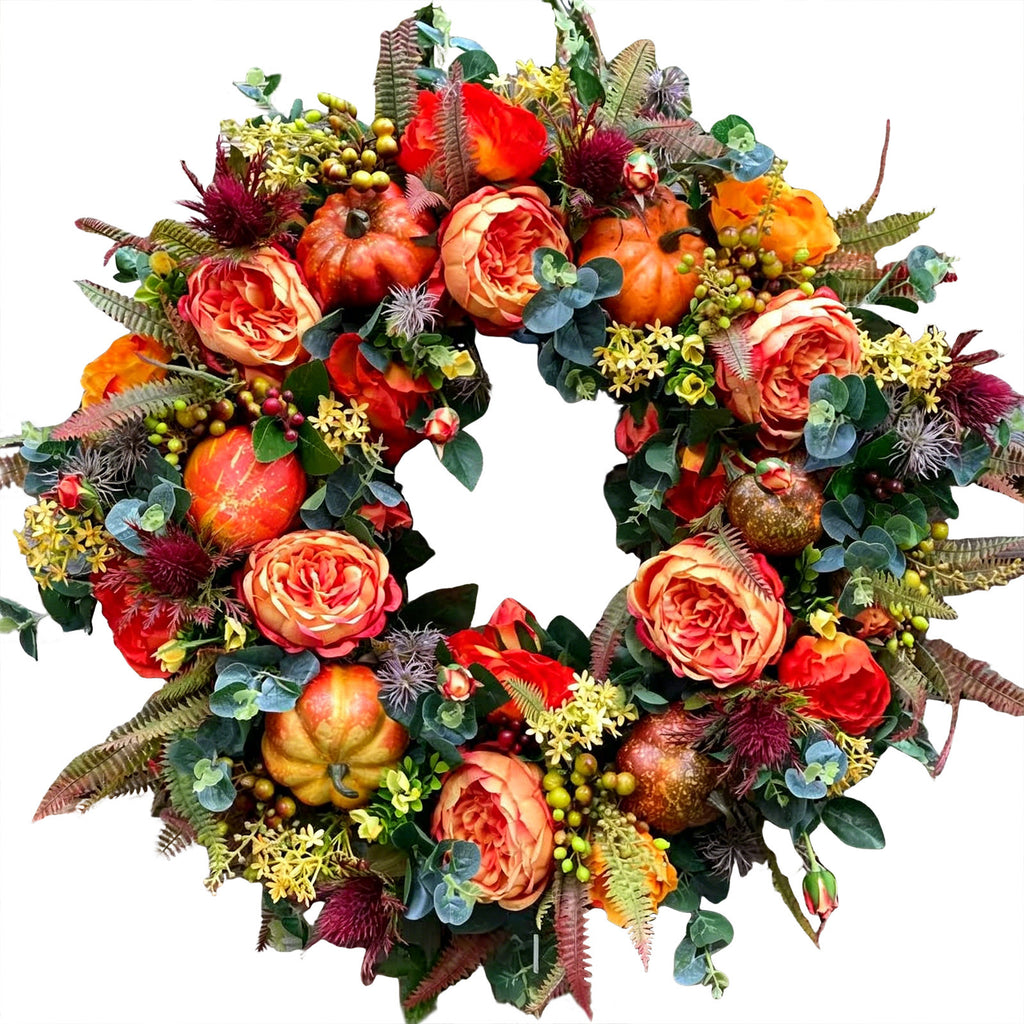 Peony & Pumpkin Harvest Wreath Collection