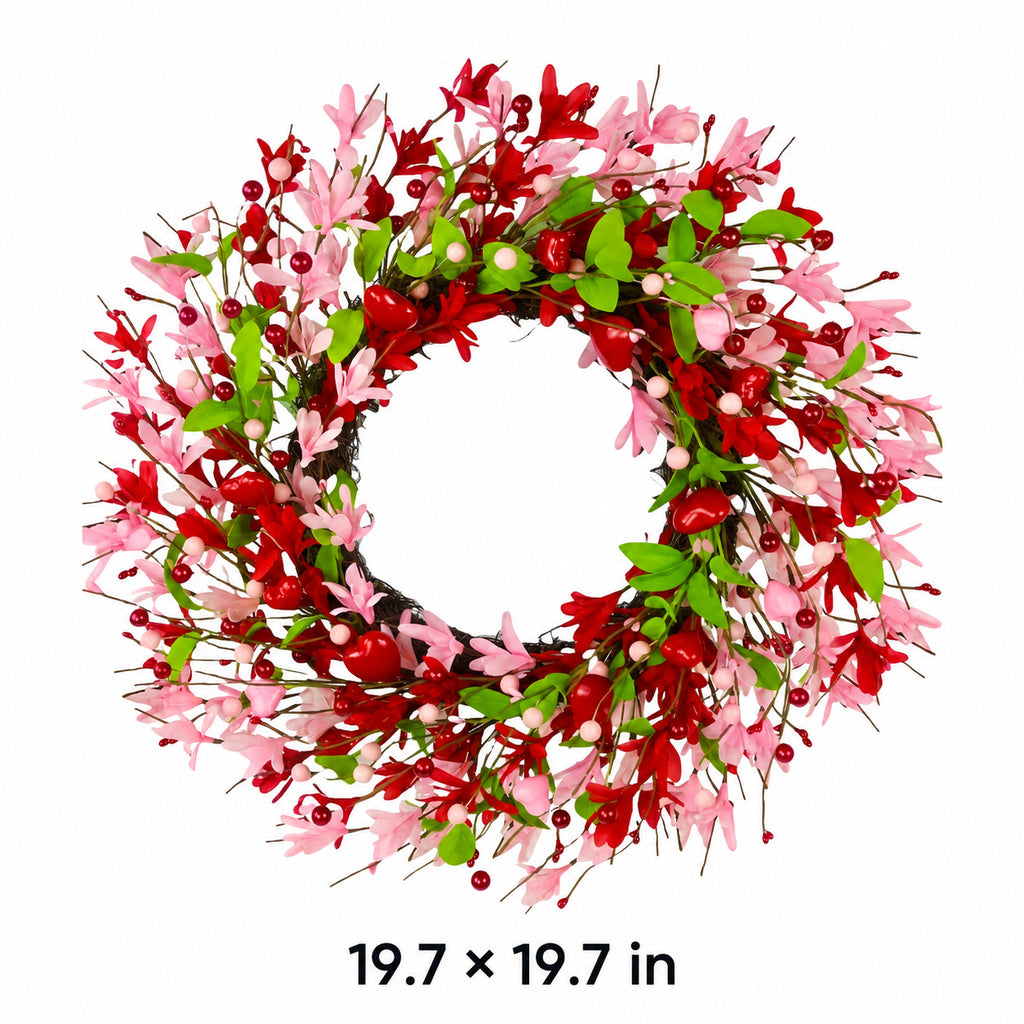 Red & Pink Spring Floral Wreath Collection