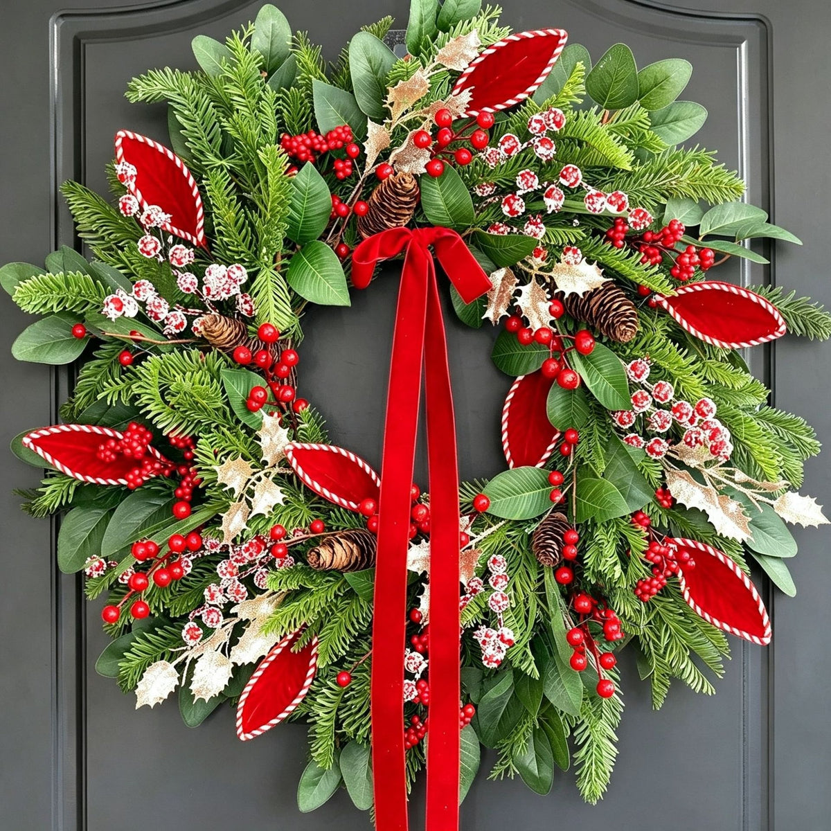 Red Rose Christmas Wreath Collection