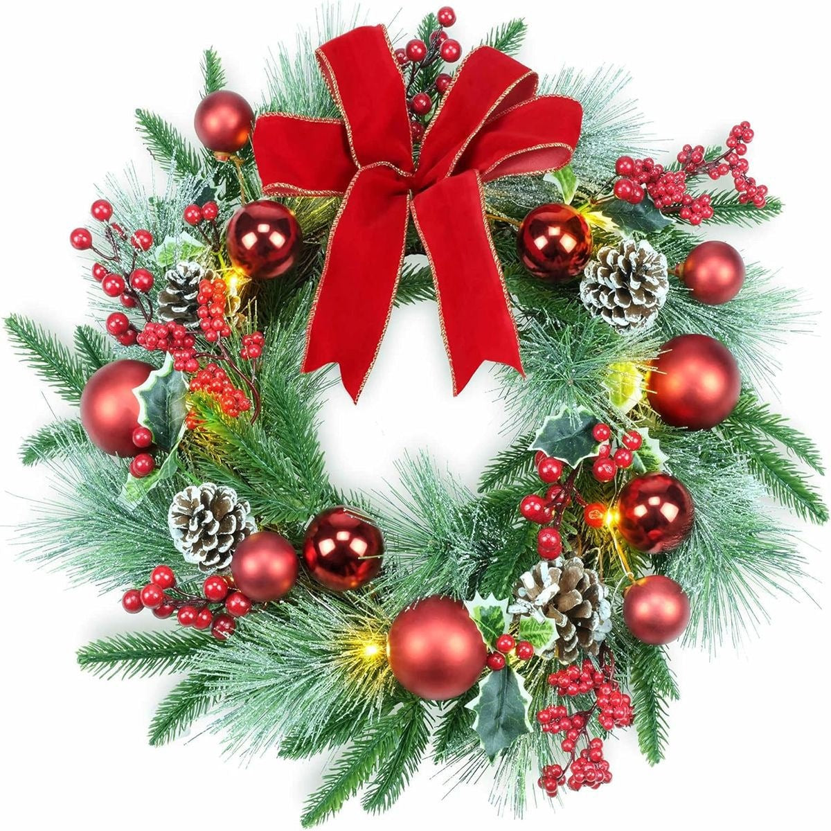 Red Rose Christmas Wreath Collection