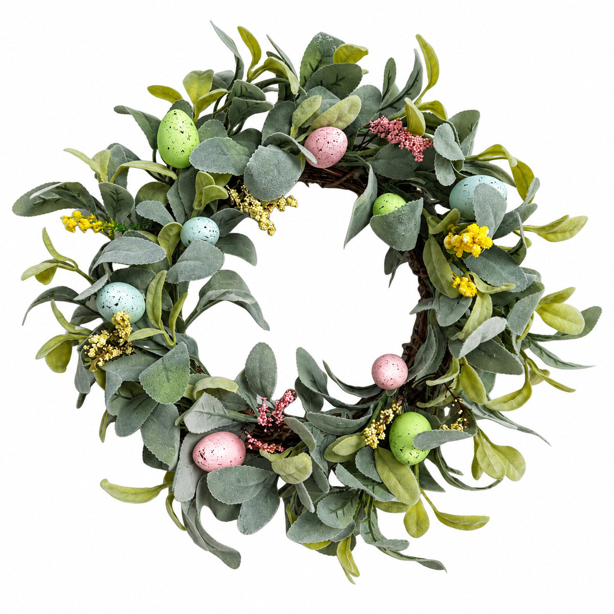 Easter Egg & Bunny Ear Spring Wreath