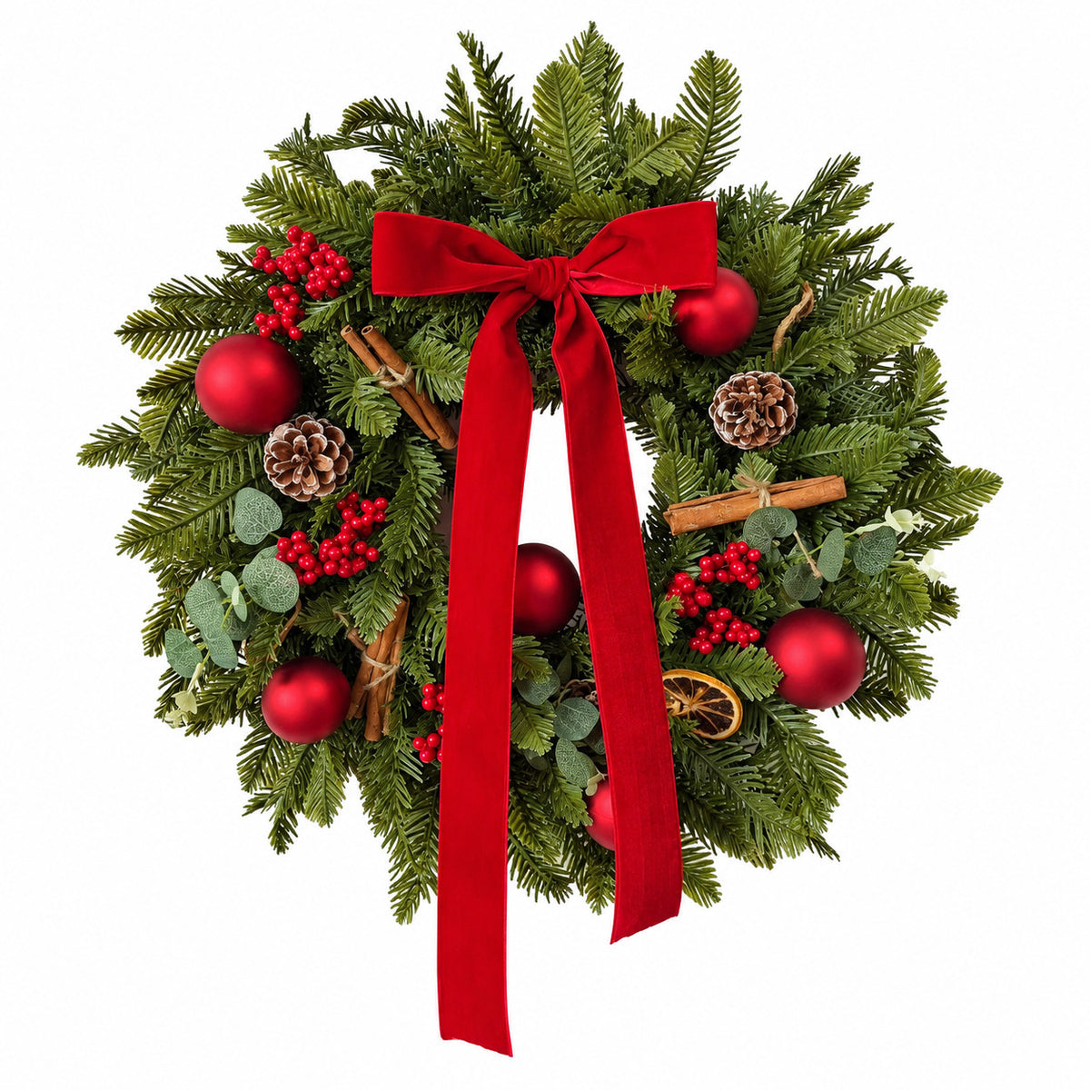 Lemon, Cinnamon & Evergreen Christmas Wreath