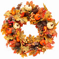 Cream Pumpkin & Pinecone Autumn Wreath