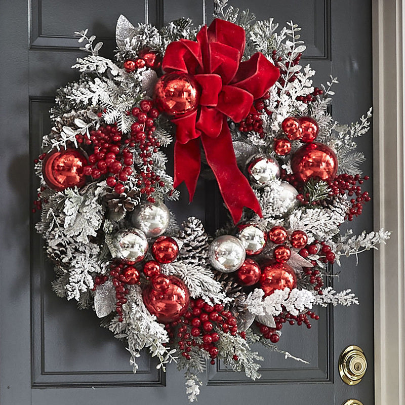 Flocked Christmas Wreath, Garland & Swag Collection