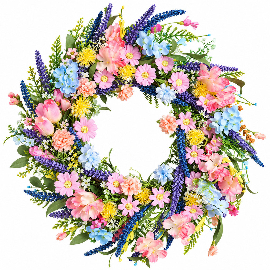 Pastel Tulip & Easter Egg Spring Wreath Collection