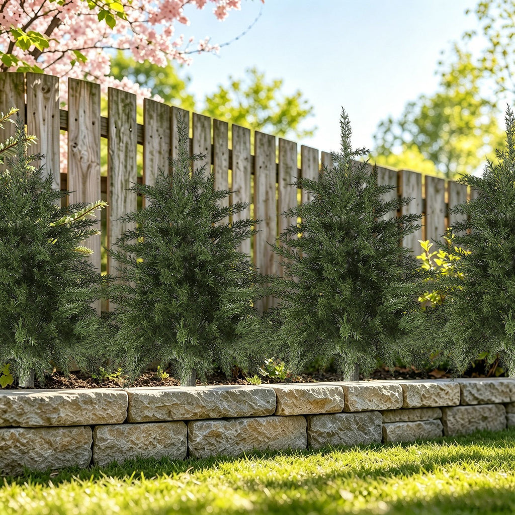 Artificial Cedar Tree Garden Stake   Lifelike Evergreen Outdoor Décor | EVERIVELLE artificial flowers and garden décor