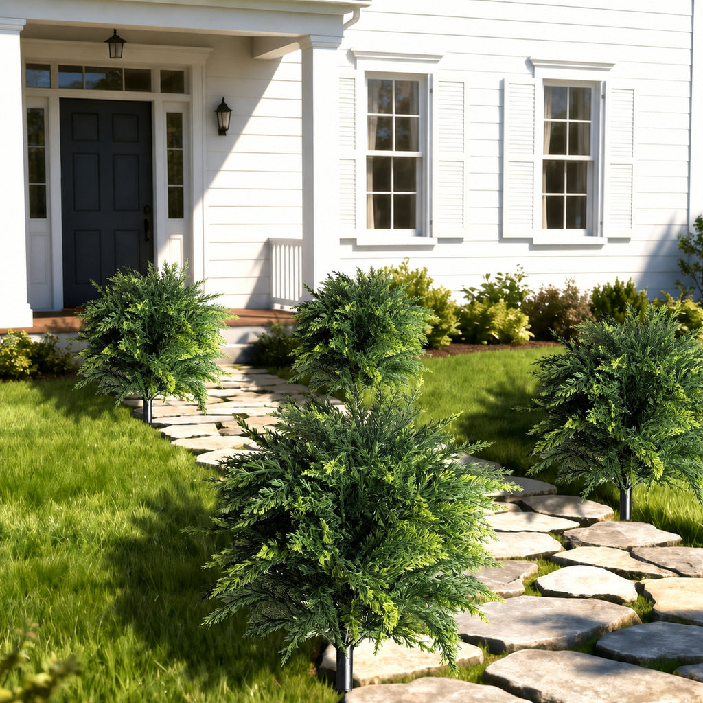 Artificial Pine & Cypress Garden Stake   Evergreen Outdoor Décor | EVERIVELLE artificial flowers and garden décor
