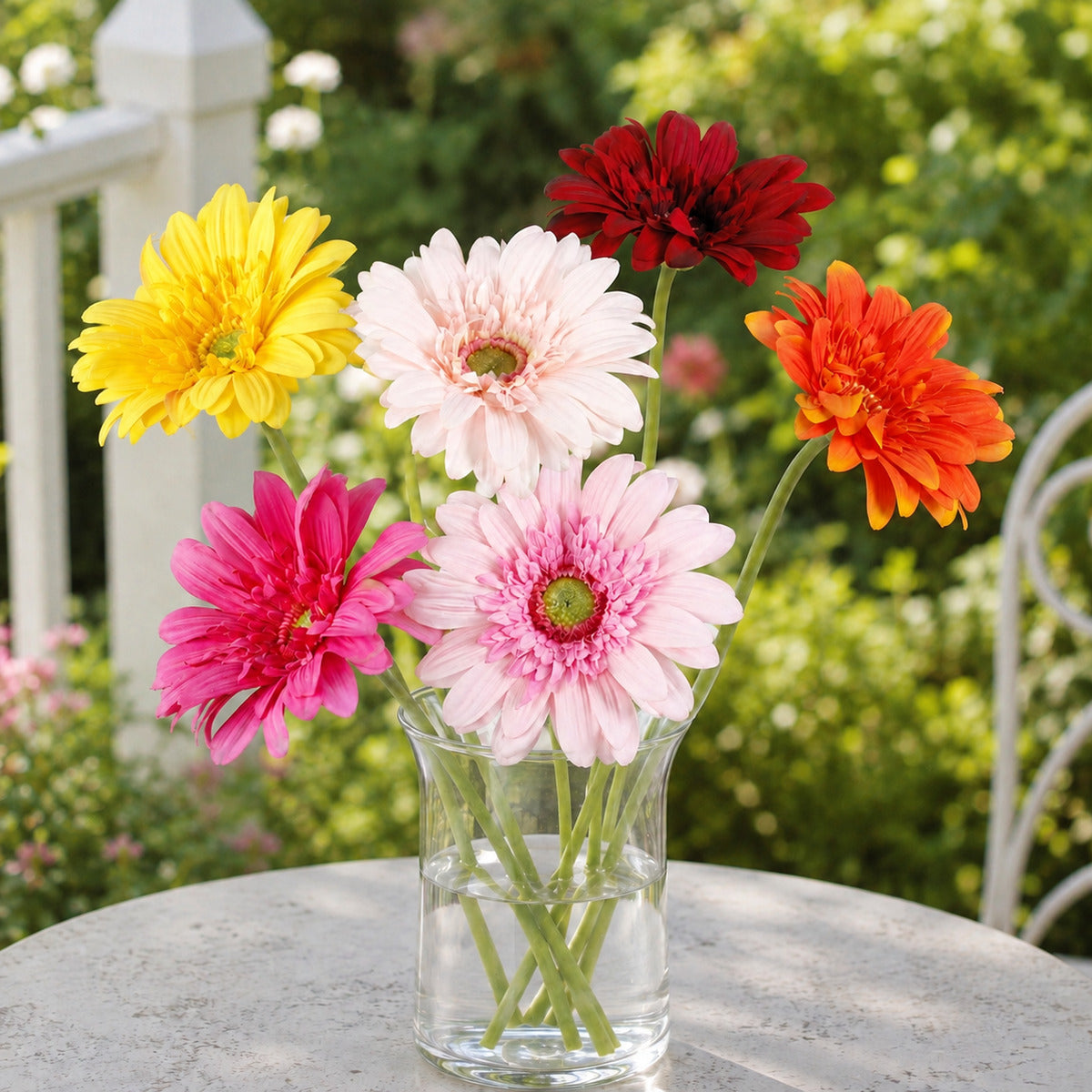 EVERIVELLE Single-Stem Artificial Gerbera Daisy