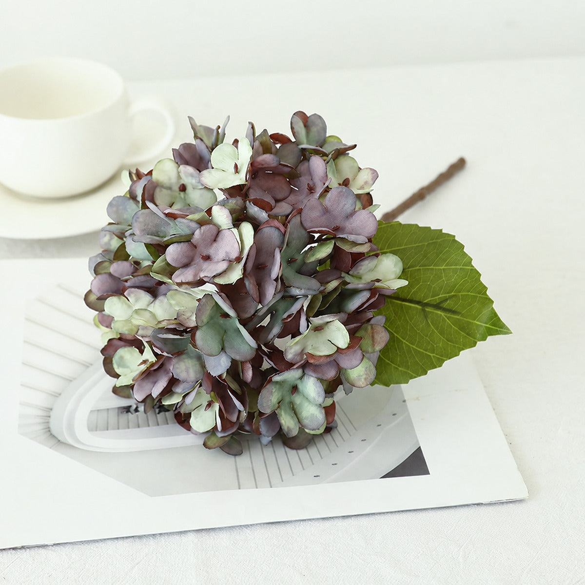 EVERIVELLE 13-Inch Vintage Artificial Hydrangea Stem