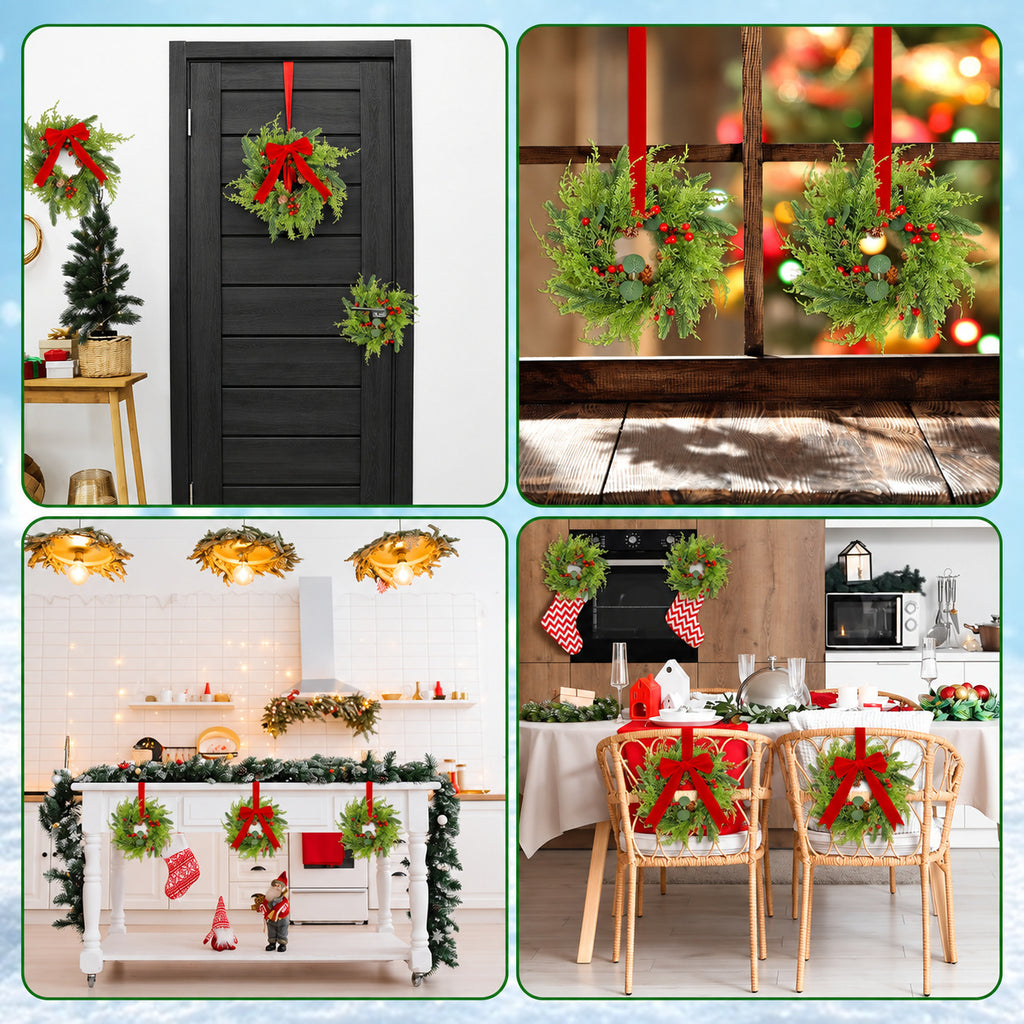 Norfolk Pine, Berry & Pinecone Christmas Candle Ring Collection