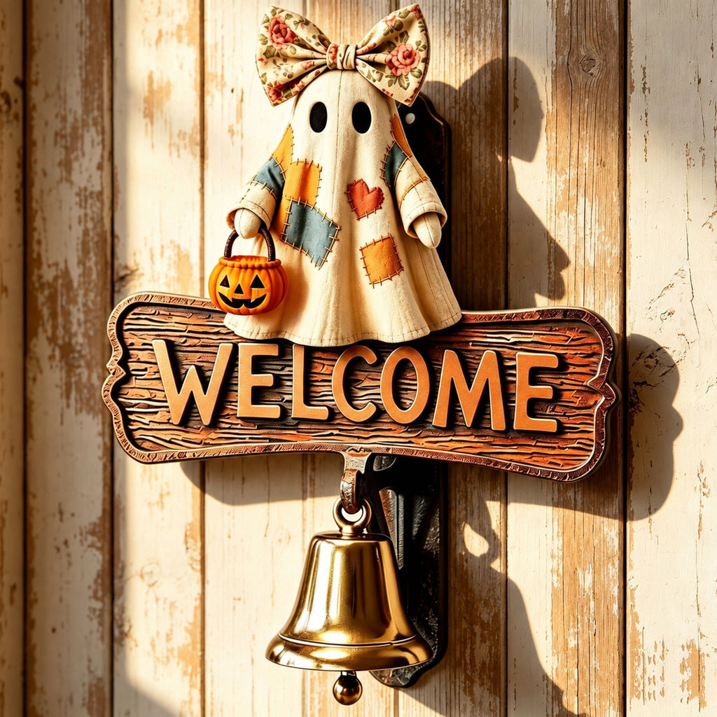 Patchwork Ghost Welcome Doorbell