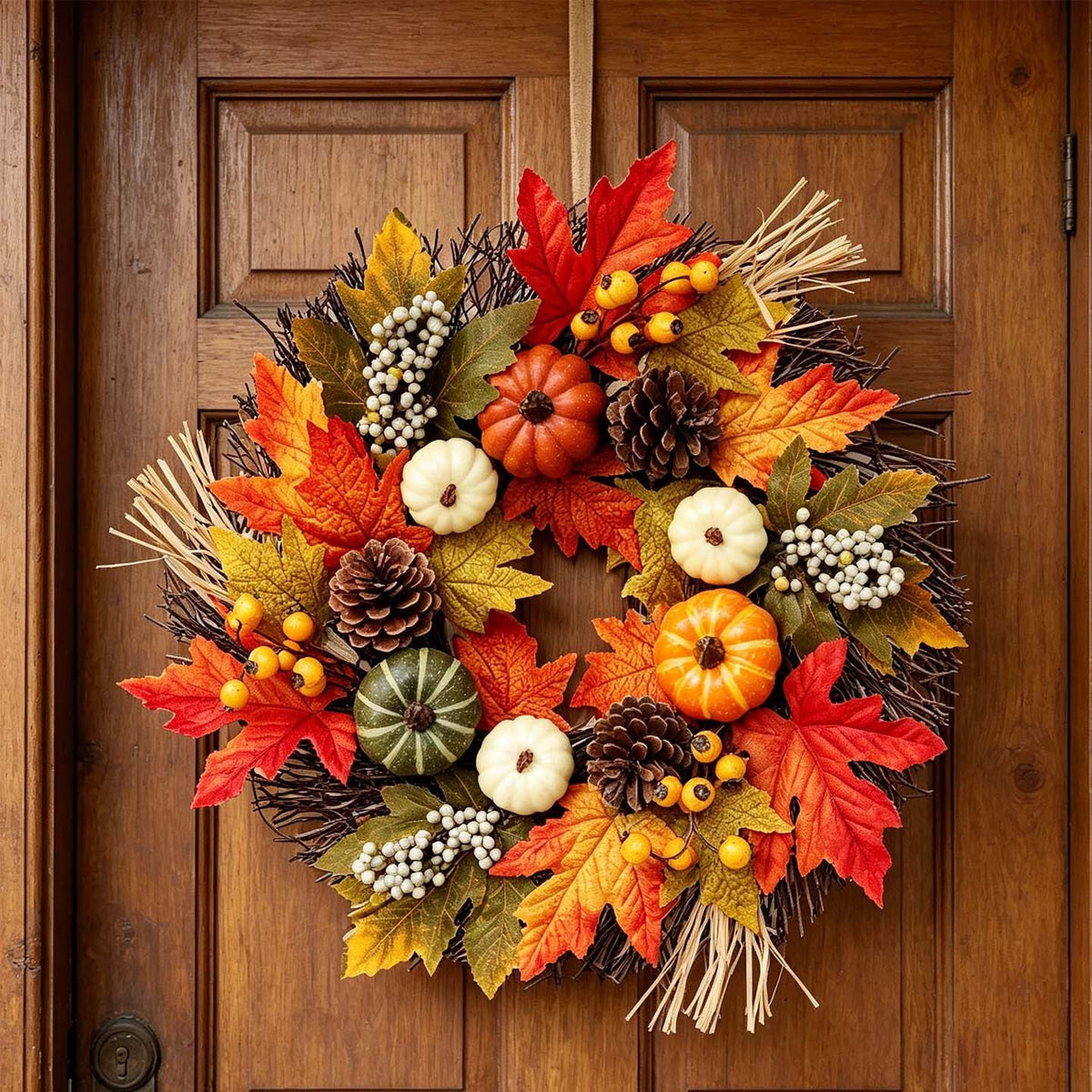 Maple Leaf & Pumpkin Harvest Wreath Collection