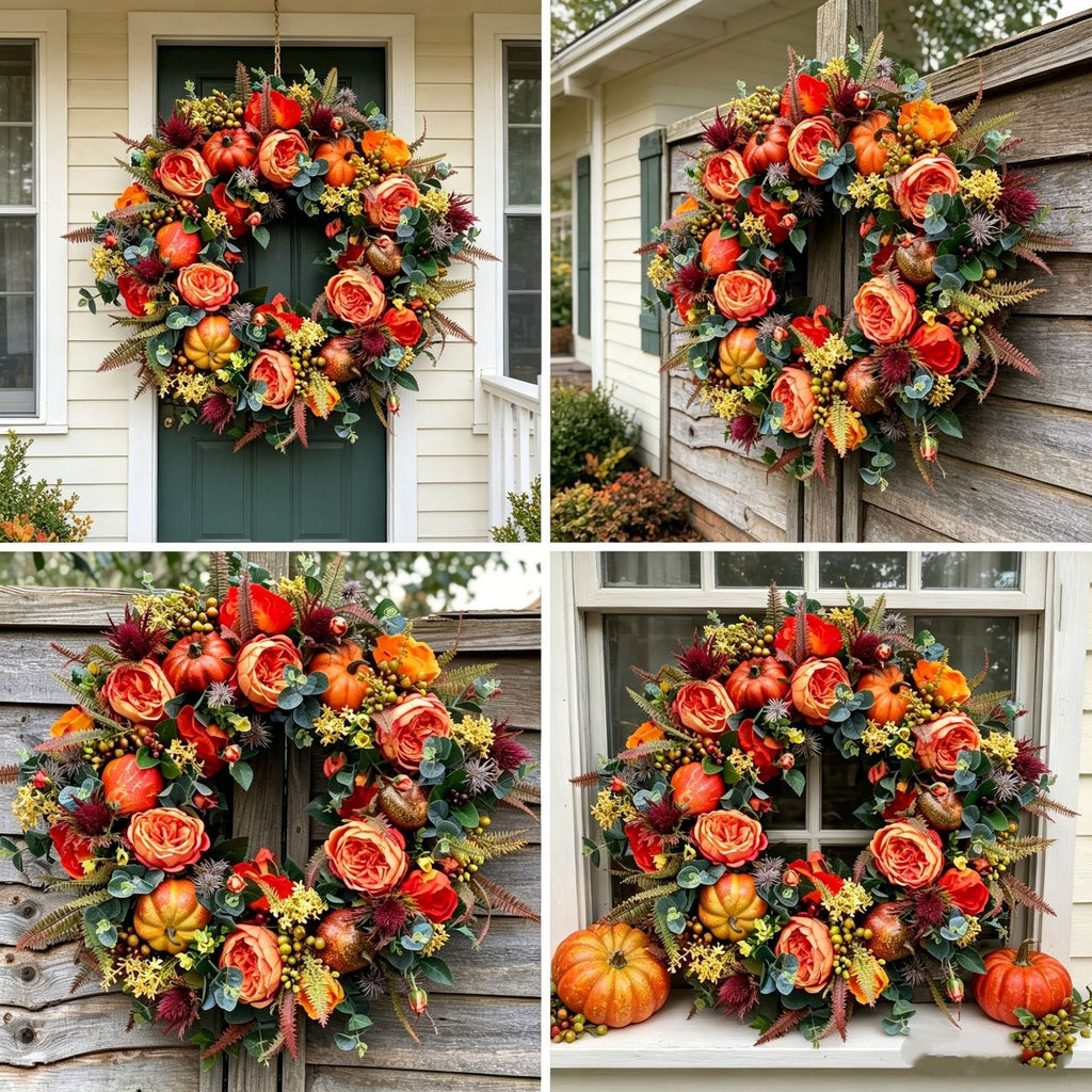 Peony & Pumpkin Harvest Wreath Collection