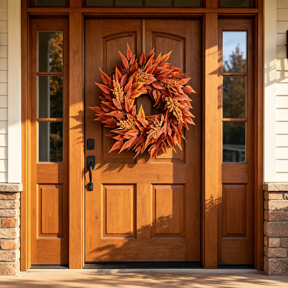 Rust Maple Leaf Autumn Wreath