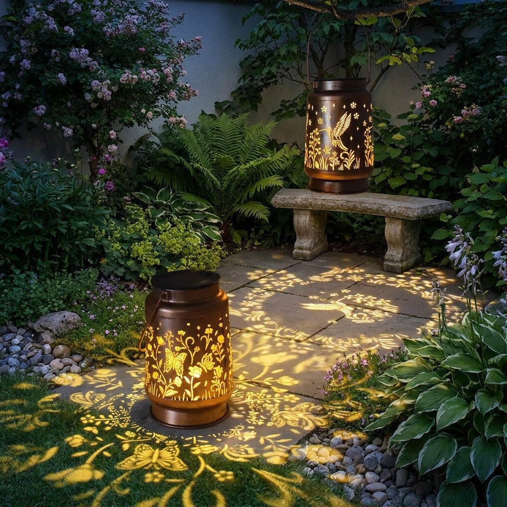 Butterfly & Hummingbird Solar Projection Lantern Collection