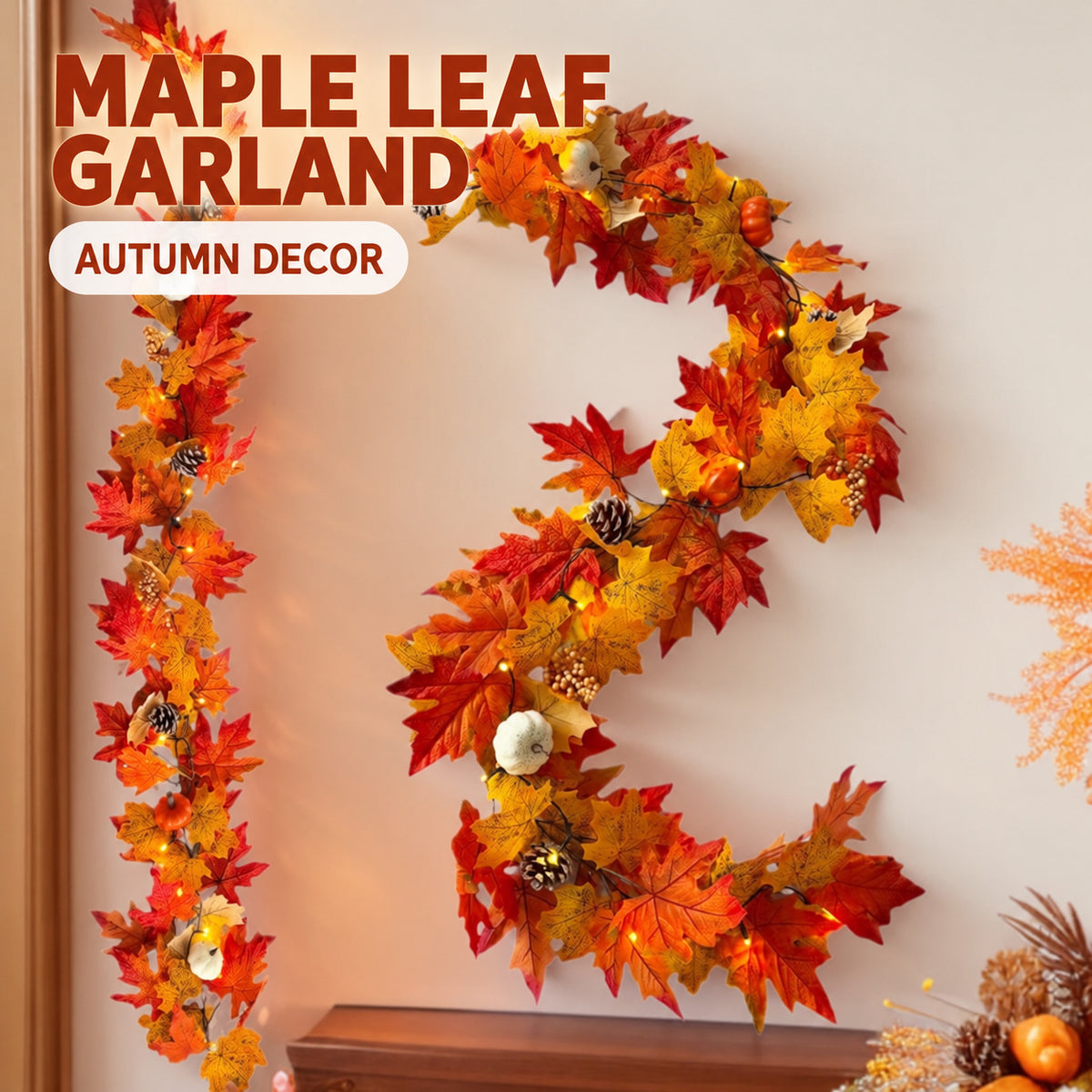 Pumpkin & Maple Leaf Harvest Garland