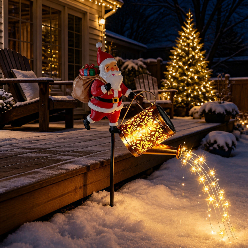Santa Watering Can Solar Christmas Garden Light Collection