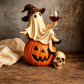 Tipsy Ghost Witch Wine Halloween Figurine
